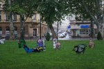Figures in Zrinski Square Park.